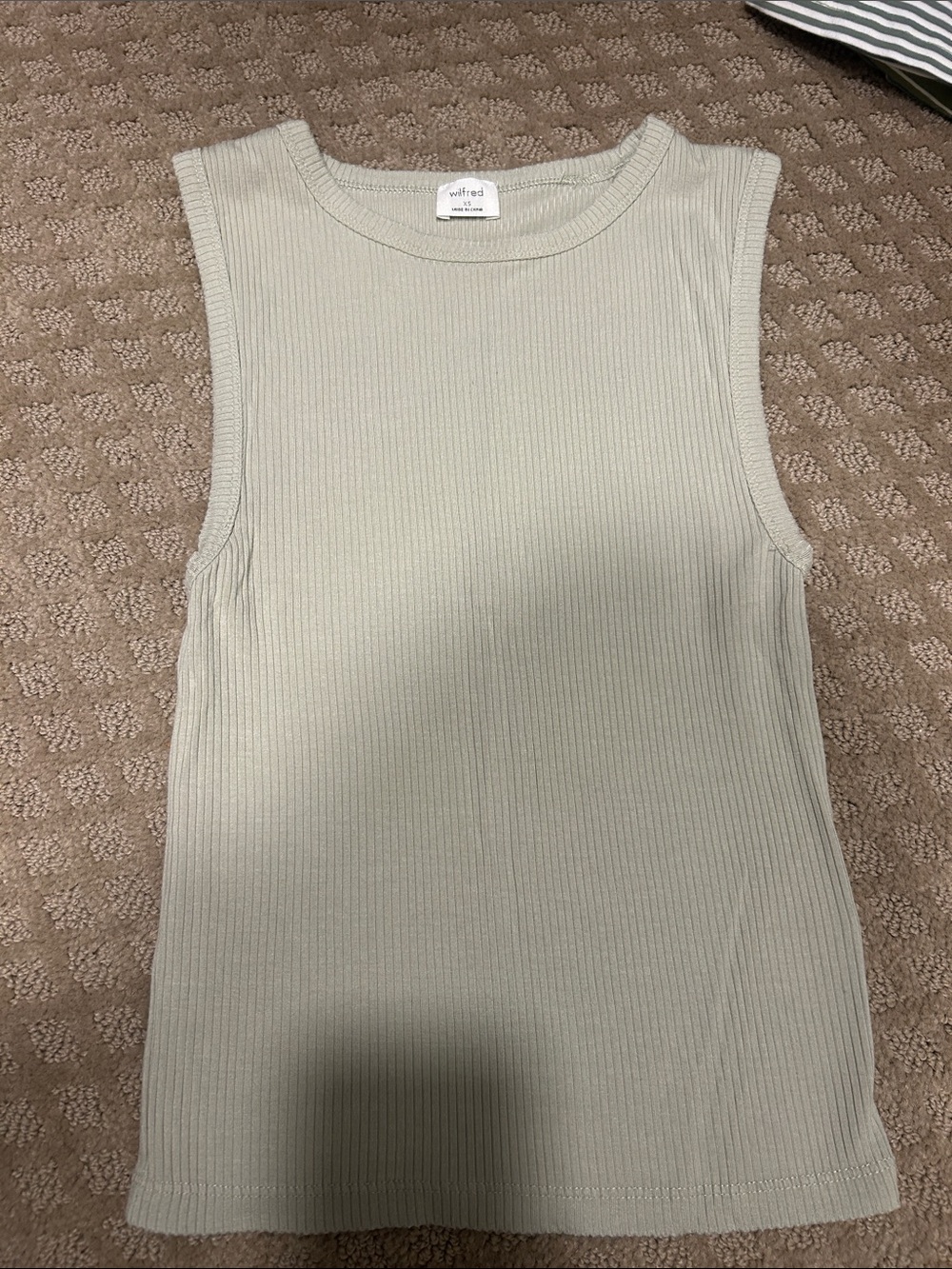 Wilfred Sage Green Ribbed Sleeveless Tank